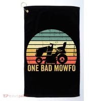 One Bad Mowfo Funny Lawn Care Grass Mowing Gardener Dad Golf Towel thumb 0