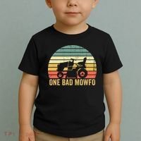One Bad Mowfo Funny Lawn Care Grass Mowing Gardener Dad Toddler T-Shirt thumb 2