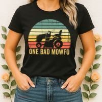 One Bad Mowfo Funny Lawn Care Grass Mowing Gardener Dad Women's T-Shirt thumb 2