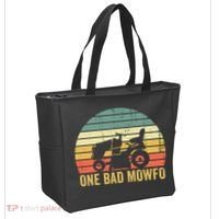 One Bad Mowfo Funny Lawn Care Grass Mowing Gardener Dad Tote Bag thumb 2
