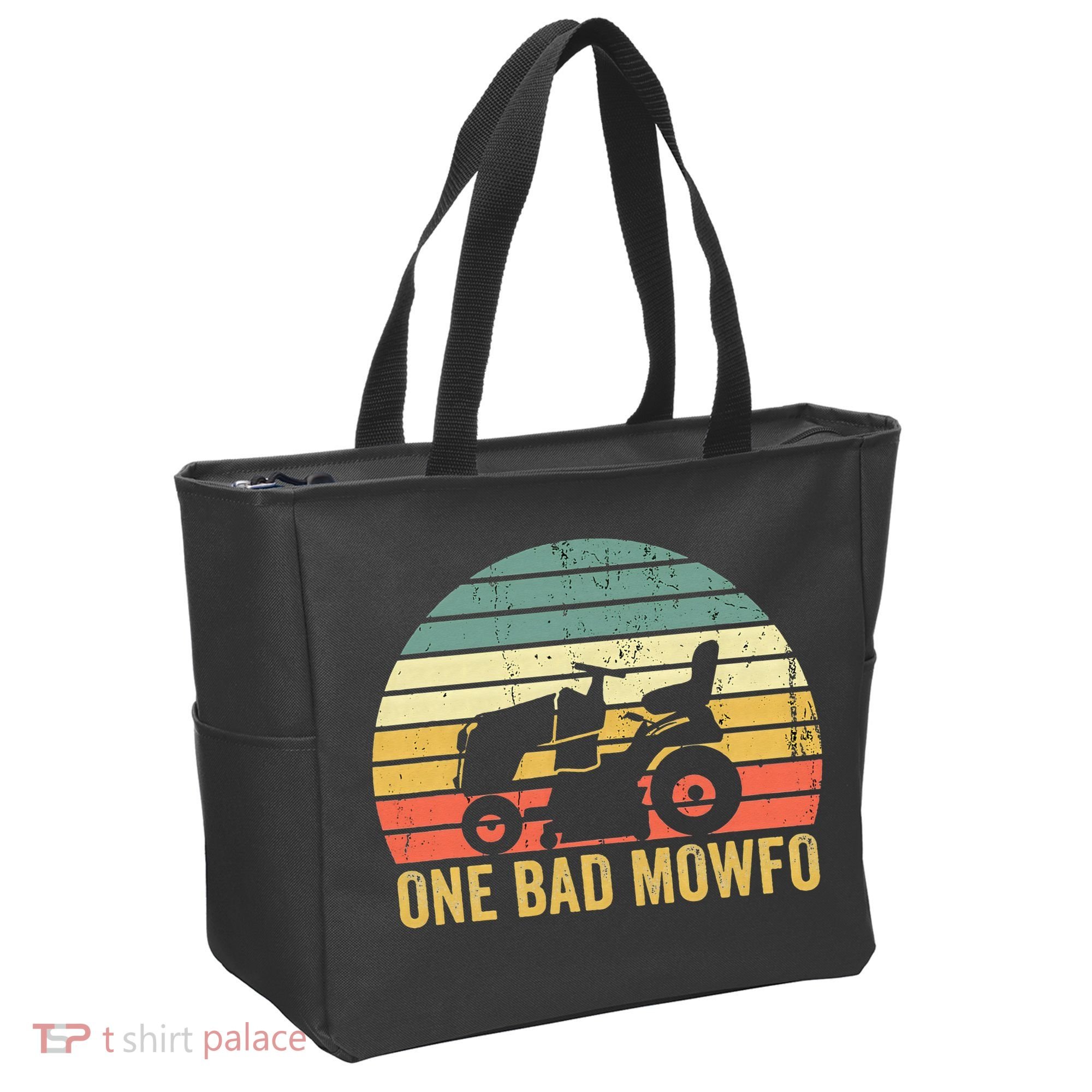 One Bad Mowfo Funny Lawn Care Grass Mowing Gardener Dad Tote Bag