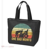One Bad Mowfo Funny Lawn Care Grass Mowing Gardener Dad Tote Bag thumb 3