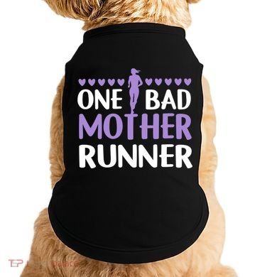 One Bad Mother Track Field Running Mom Marathon Runner Mama Gift Doggie Tank