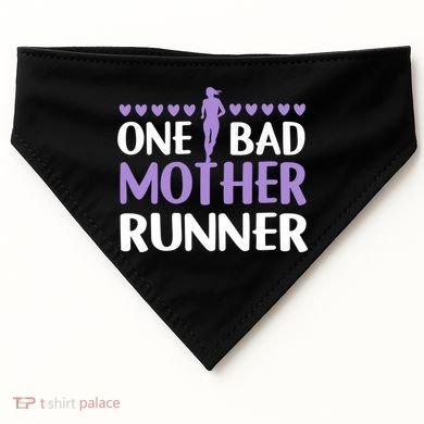 One Bad Mother Track Field Running Mom Marathon Runner Mama Gift USA-Made Doggie Bandana