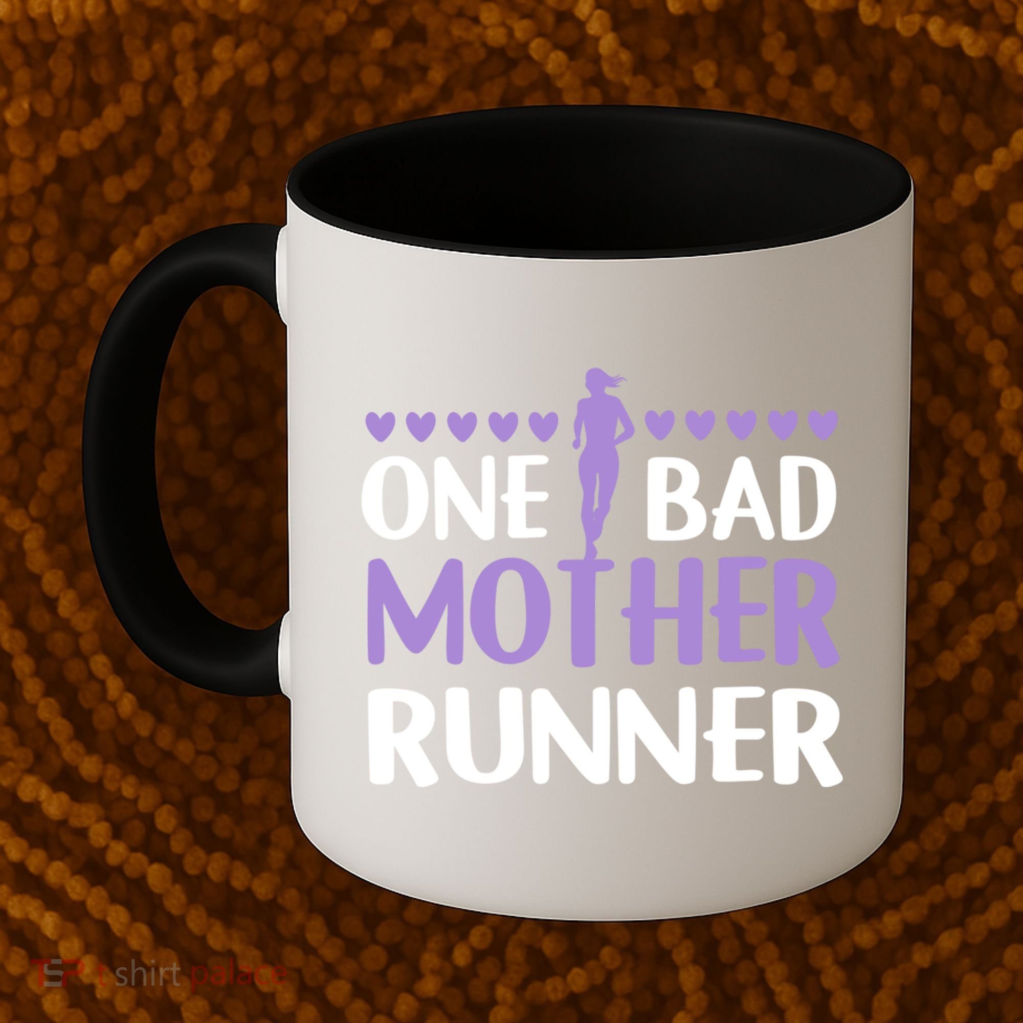 One Bad Mother Track Field Running Mom Marathon Runner Mama Gift Coffee Mug