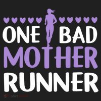 One Bad Mother Track Field Running Mom Marathon Runner Mama Gift Beanie thumb 2