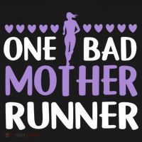 One Bad Mother Track Field Running Mom Marathon Runner Mama Gift Women's Hoodie thumb 2