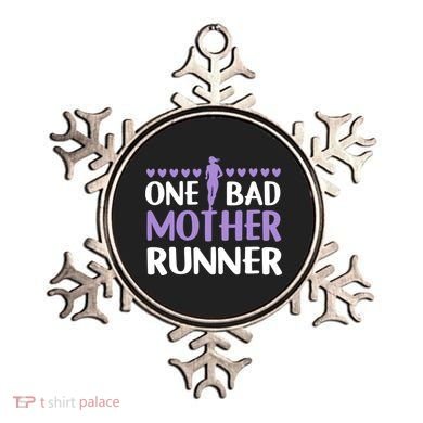 One Bad Mother Track Field Running Mom Marathon Runner Mama Gift Ornament