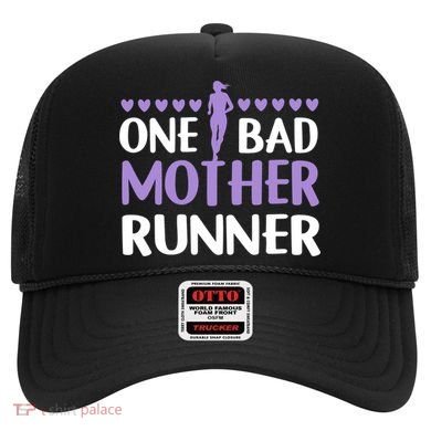 One Bad Mother Track Field Running Mom Marathon Runner Mama Gift Hat