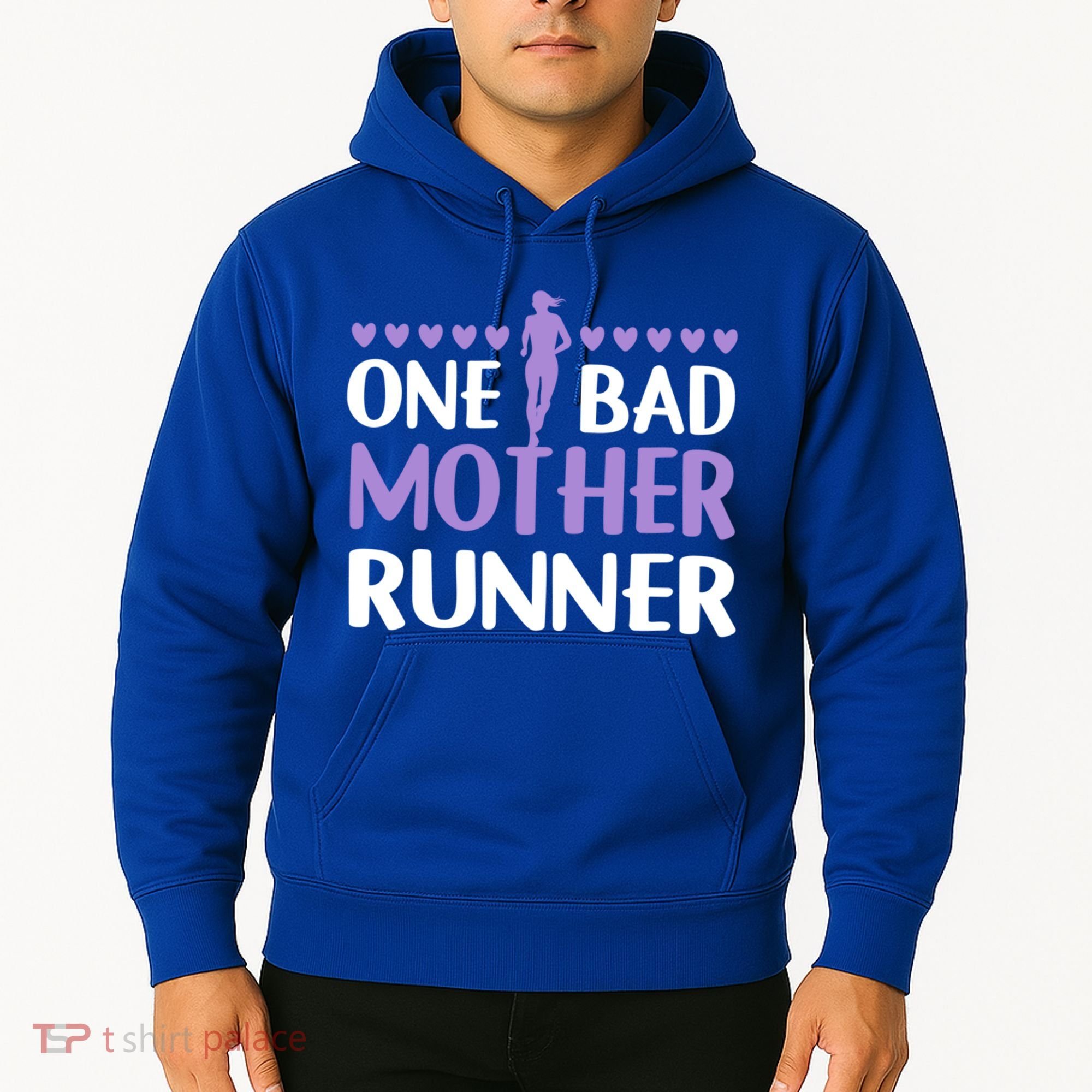 One Bad Mother Track Field Running Mom Marathon Runner Mama Gift Hoodie