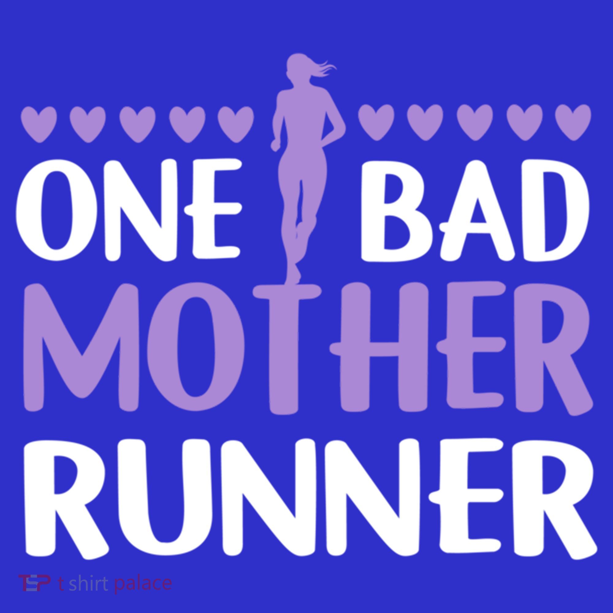 One Bad Mother Track Field Running Mom Marathon Runner Mama Gift Sweatshirt