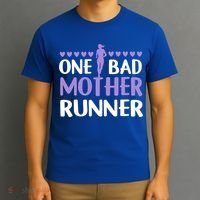 One Bad Mother Track Field Running Mom Marathon Runner Mama Gift T-Shirt thumb 3