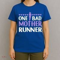 One Bad Mother Track Field Running Mom Marathon Runner Mama Gift T-Shirt thumb 4