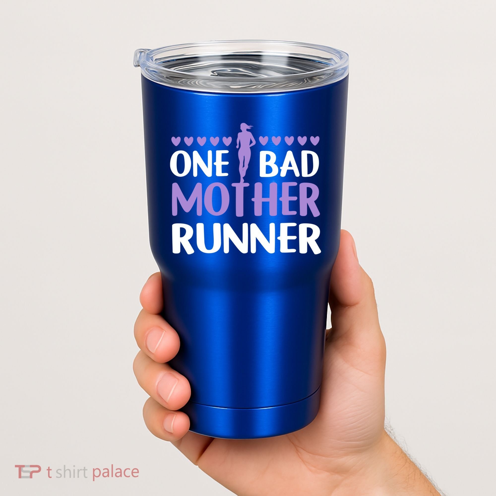 One Bad Mother Track Field Running Mom Marathon Runner Mama Gift Tumbler