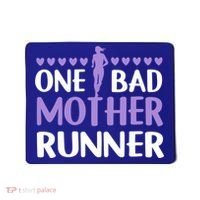 One Bad Mother Track Field Running Mom Marathon Runner Mama Gift Mousepad thumb 0