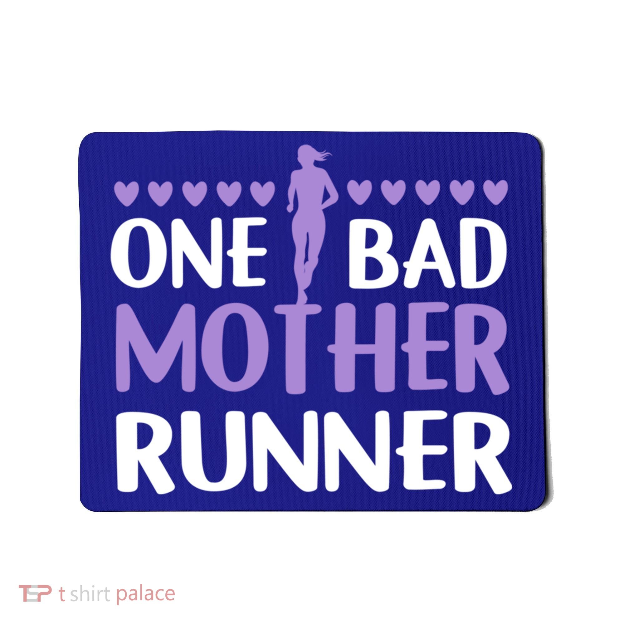 One Bad Mother Track Field Running Mom Marathon Runner Mama Gift Mousepad