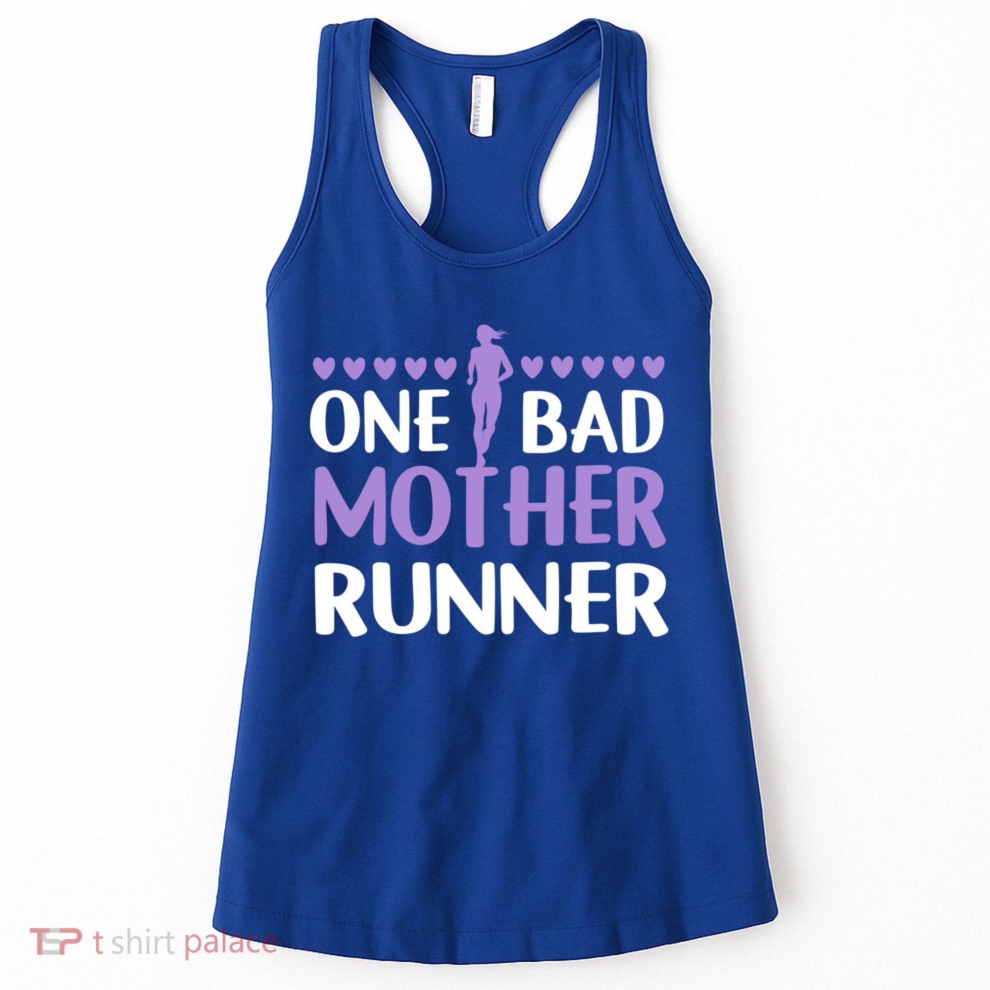 One Bad Mother Track Field Running Mom Marathon Runner Mama Gift Women's Tank Top