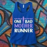 One Bad Mother Track Field Running Mom Marathon Runner Mama Gift Women's Tank Top thumb 3