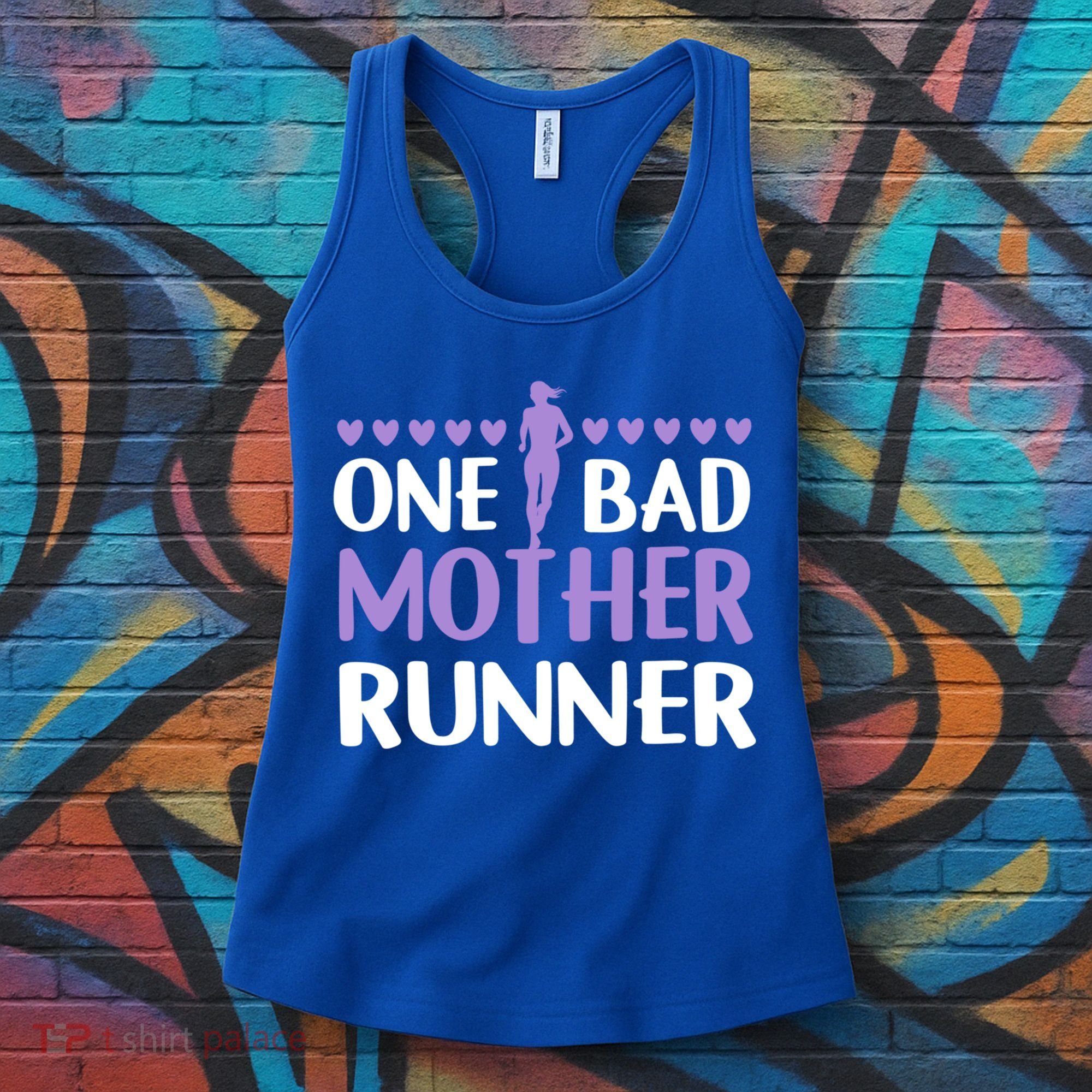 One Bad Mother Track Field Running Mom Marathon Runner Mama Gift Women's Tank Top