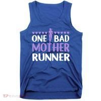 One Bad Mother Track Field Running Mom Marathon Runner Mama Gift Tank Top thumb 0
