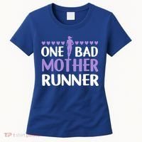 One Bad Mother Track Field Running Mom Marathon Runner Mama Gift Women's T-Shirt thumb 0