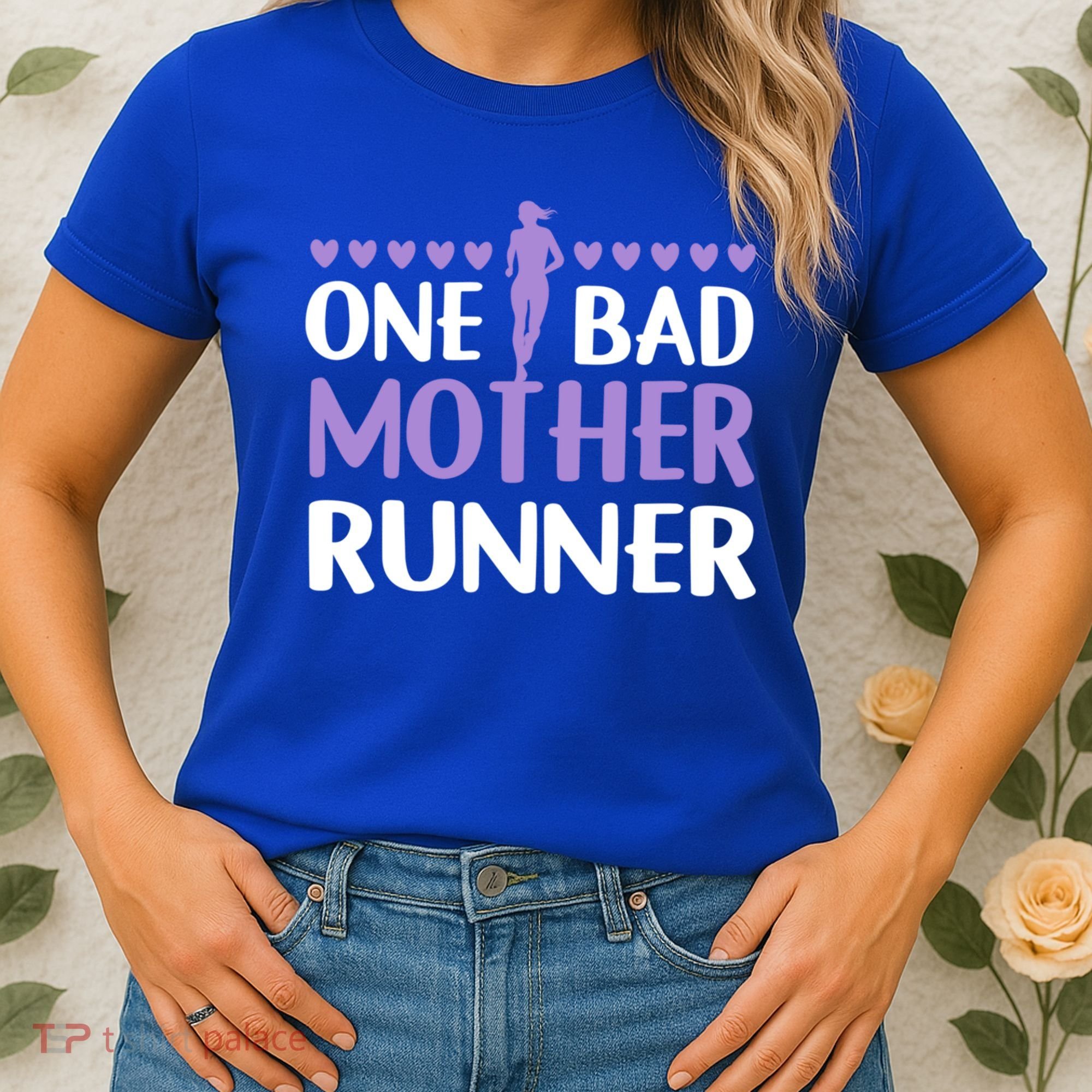 One Bad Mother Track Field Running Mom Marathon Runner Mama Gift Women's T-Shirt