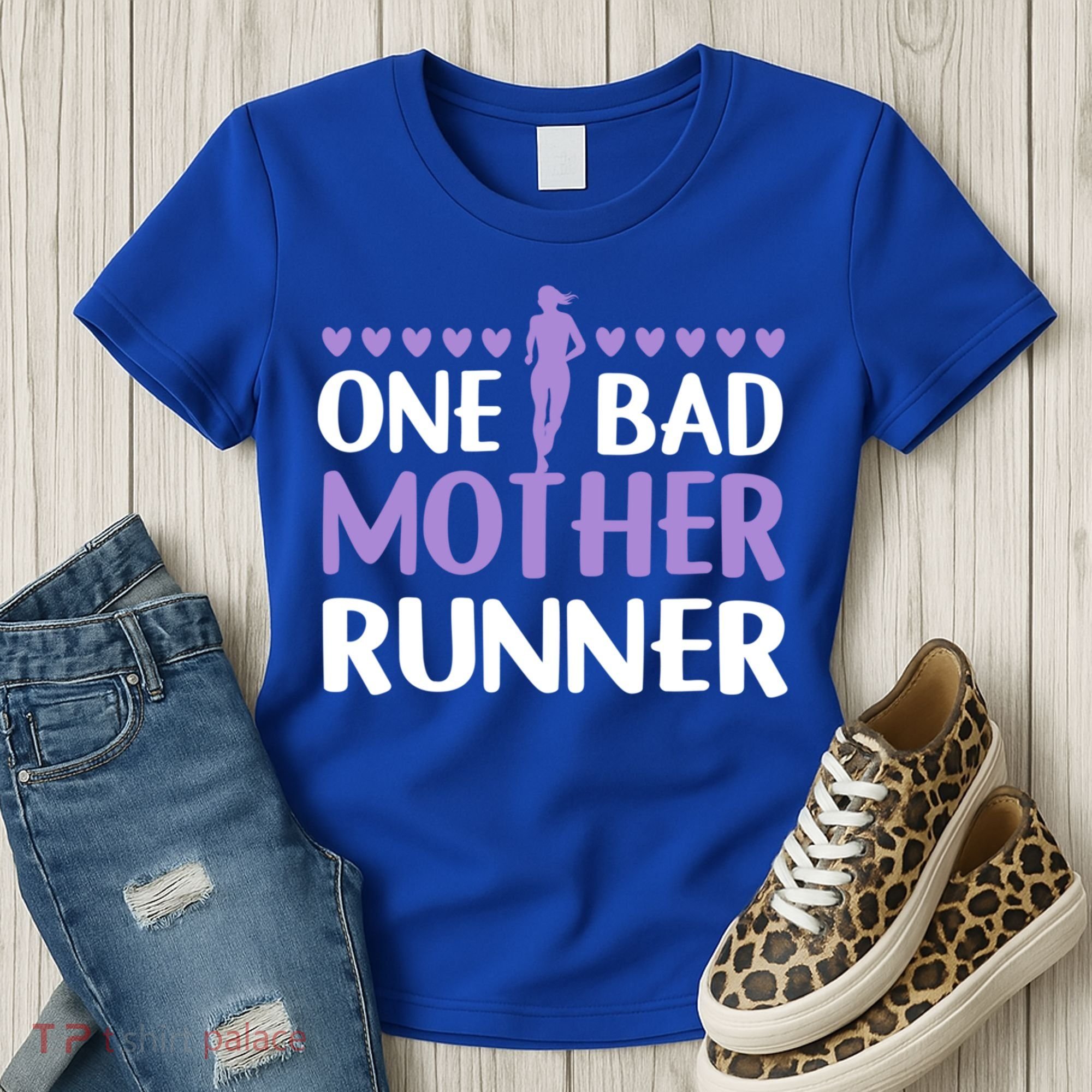 One Bad Mother Track Field Running Mom Marathon Runner Mama Gift Women's T-Shirt