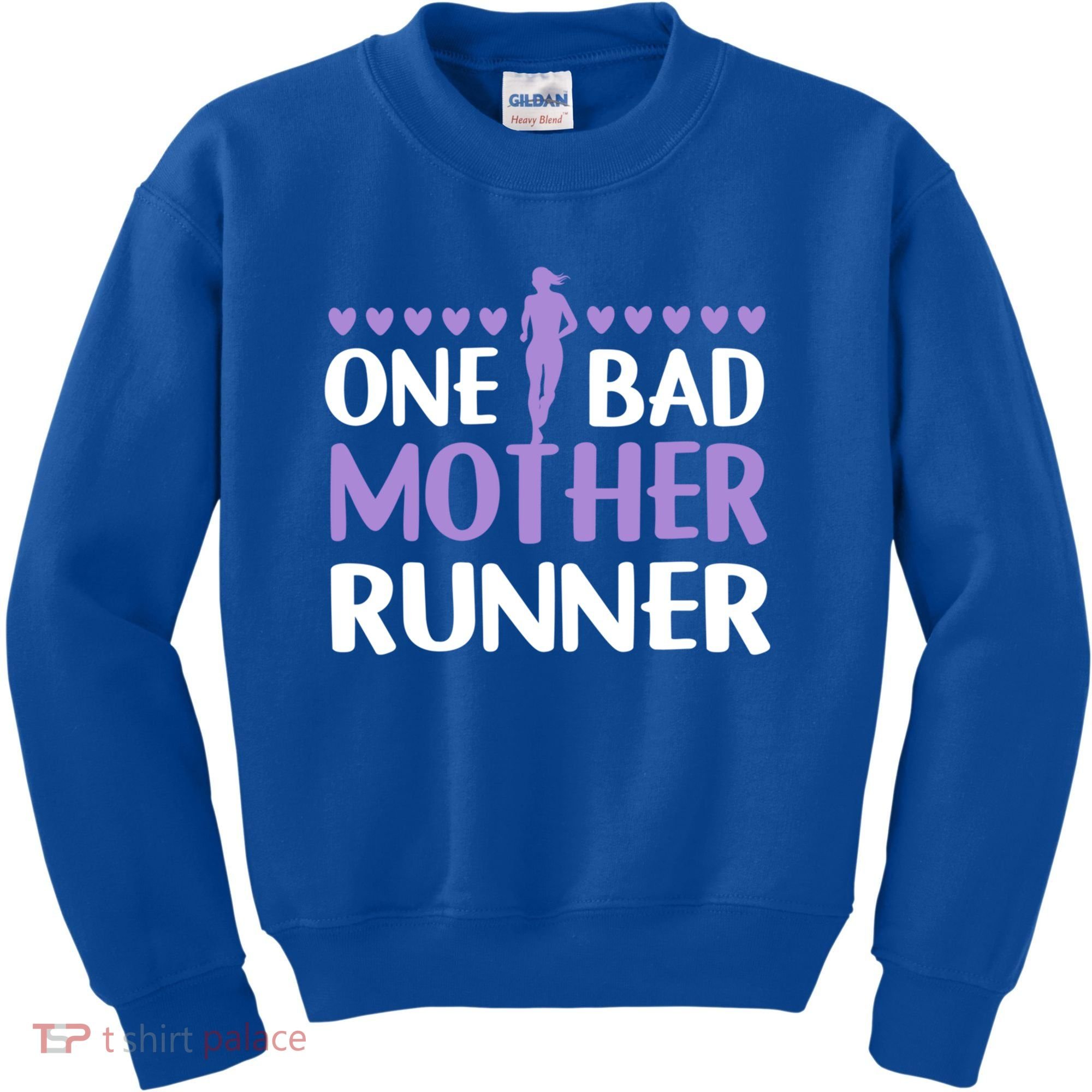 One Bad Mother Track Field Running Mom Marathon Runner Mama Gift Kids Sweatshirt
