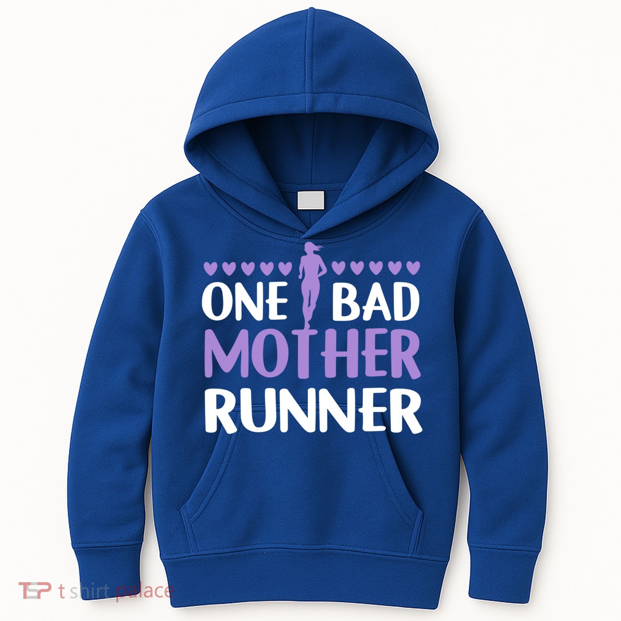 One Bad Mother Track Field Running Mom Marathon Runner Mama Gift Kids Hoodie