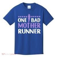 One Bad Mother Track Field Running Mom Marathon Runner Mama Gift Kids T-Shirt thumb 0