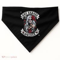 One Badass Mother Mom Stepmom Single Mom Mamma Mothers Day USA-Made Doggie Bandana thumb 0