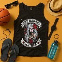 One Badass Mother Mom Stepmom Single Mom Mamma Mothers Day Tank Top thumb 4