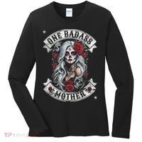 One Badass Mother Mom Stepmom Single Mom Mamma Mothers Day Women's Long Sleeve Shirt thumb 0