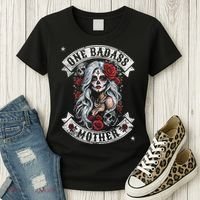 One Badass Mother Mom Stepmom Single Mom Mamma Mothers Day Women's T-Shirt thumb 3