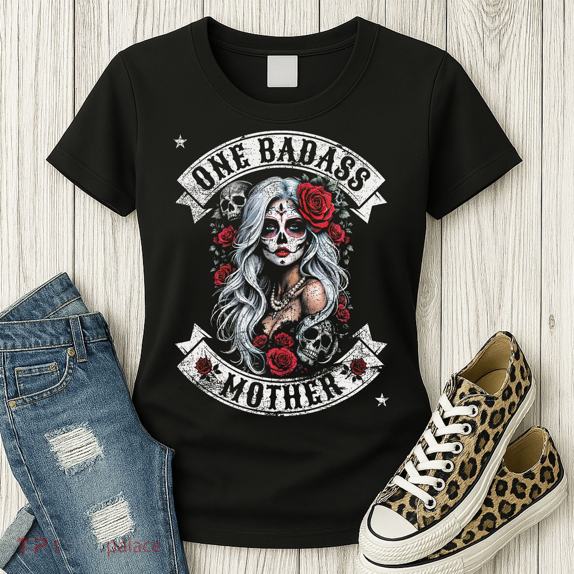 One Badass Mother Mom Stepmom Single Mom Mamma Mothers Day Women's T-Shirt