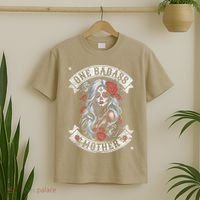 One Badass Mother Mom Stepmom Single Mom Mamma Mothers Day T-Shirt thumb 2