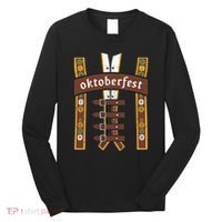 Oktoberfest Bavarian Munich Beer Lederhosen Suspenders Long Sleeve Shirt thumb 0