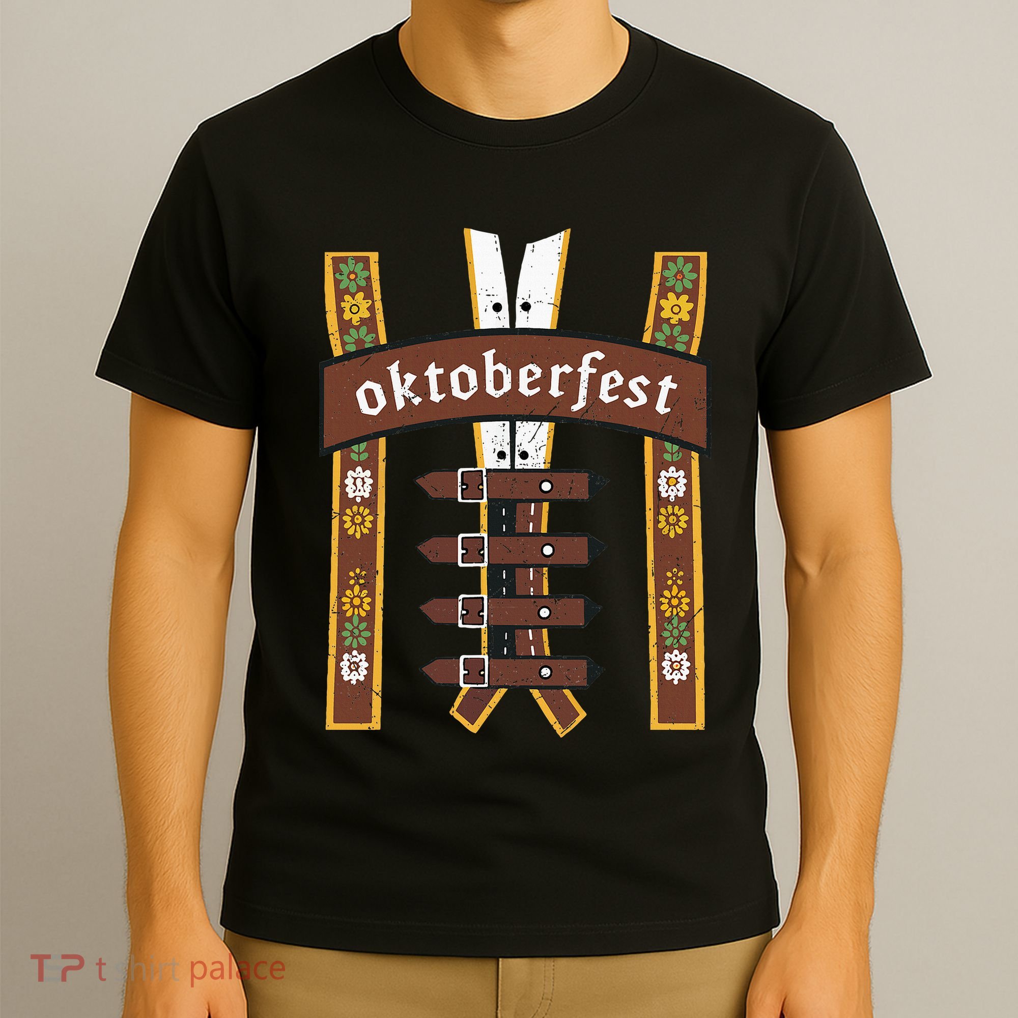 Oktoberfest Bavarian Munich Beer Lederhosen Suspenders T-Shirt