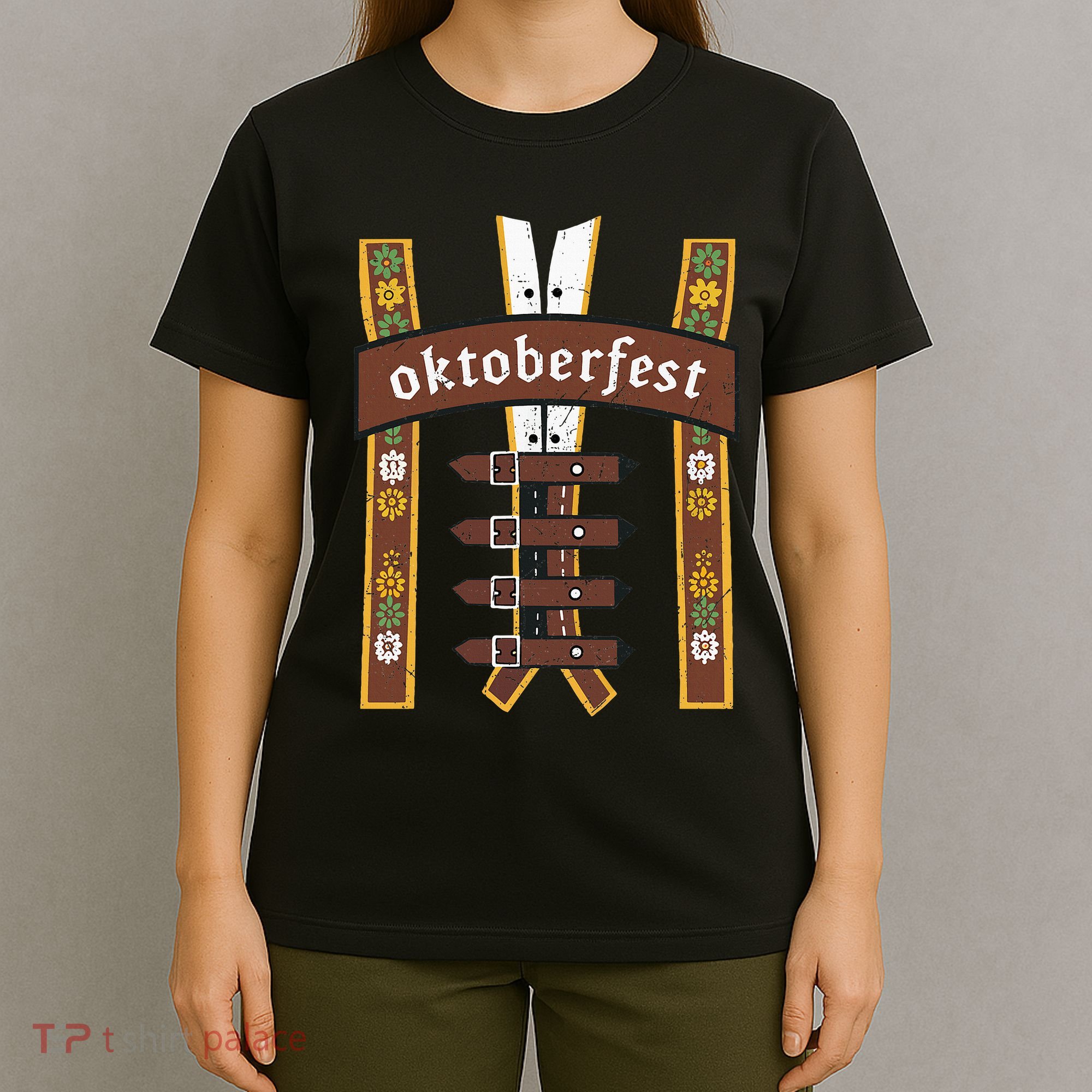 Oktoberfest Bavarian Munich Beer Lederhosen Suspenders T-Shirt