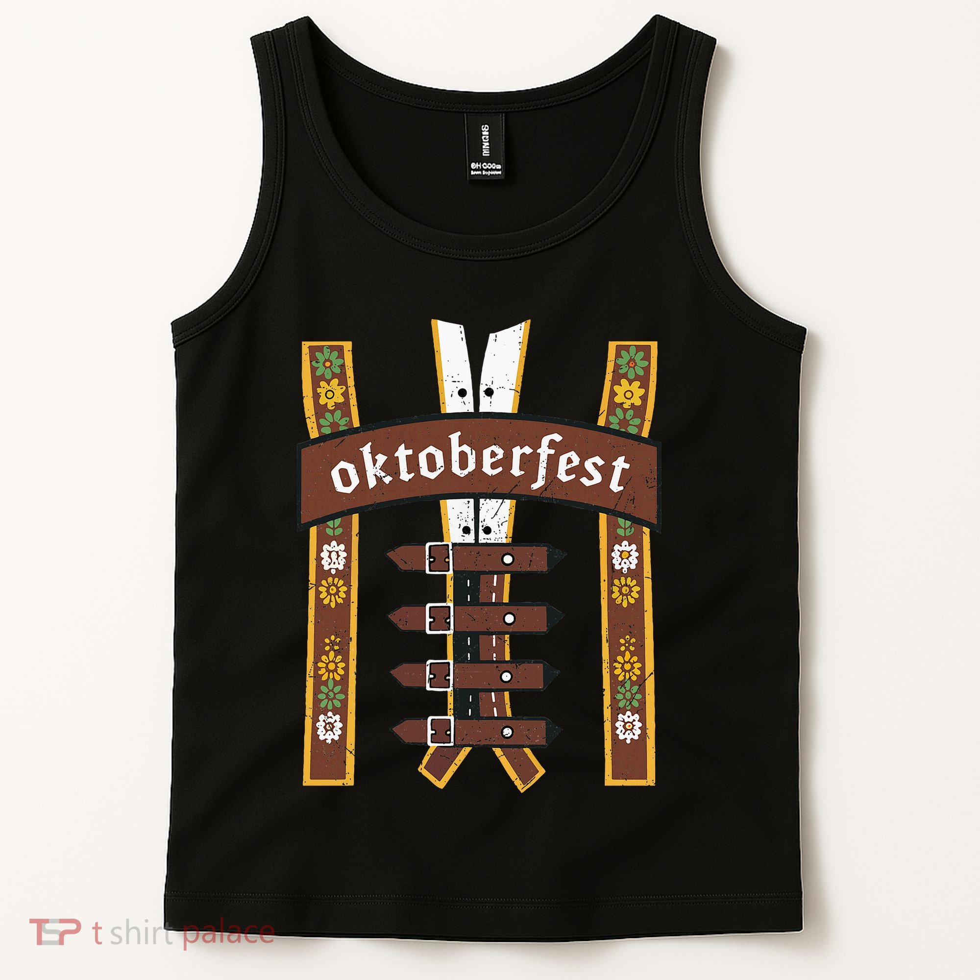 Oktoberfest Bavarian Munich Beer Lederhosen Suspenders Tank Top