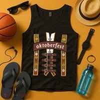 Oktoberfest Bavarian Munich Beer Lederhosen Suspenders Tank Top thumb 4