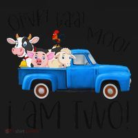Oink Baa Moo I Am Two Farm Animals Blue Truck Birthday Boy Baby Bodysuit thumb 2
