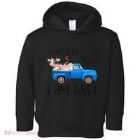 Oink Baa Moo I Am Two Farm Animals Blue Truck Birthday Boy Toddler Hoodie thumb 0