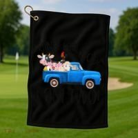 Oink Baa Moo I Am Two Farm Animals Blue Truck Birthday Boy Golf Towel thumb 1