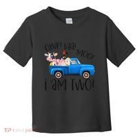 Oink Baa Moo I Am Two Farm Animals Blue Truck Birthday Boy Toddler T-Shirt thumb 0