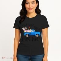 Oink Baa Moo I Am Two Farm Animals Blue Truck Birthday Boy Women's T-Shirt thumb 4
