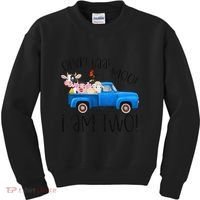 Oink Baa Moo I Am Two Farm Animals Blue Truck Birthday Boy Kids Sweatshirt thumb 0