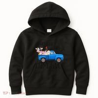 Oink Baa Moo I Am Two Farm Animals Blue Truck Birthday Boy Kids Hoodie thumb 0