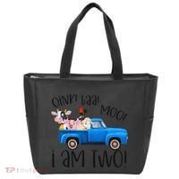 Oink Baa Moo I Am Two Farm Animals Blue Truck Birthday Boy Tote Bag thumb 0
