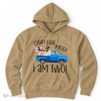 Oink Baa Moo I Am Two Farm Animals Blue Truck Birthday Boy Hoodie thumb 0